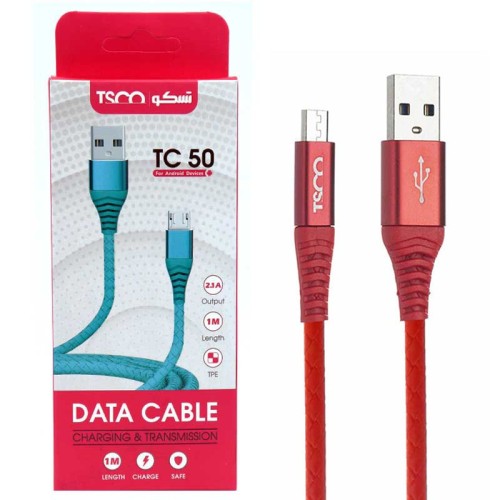 کابل میکرو یو اس بی 2.1 آمپر تسکو TC 50 طول 1 متر