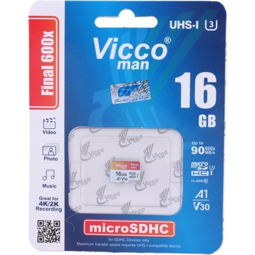 رم میکرو 16 گیگ ویکو Vicco Final U3 90MB/s بدون خشاب