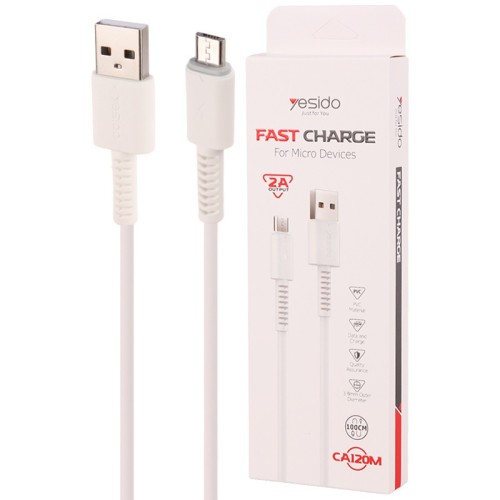 کابل میکرو یو اس بی فست شارژ 2 آمپر یسیدو CA120M طول 1 متر