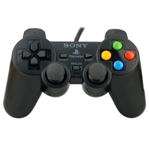 دسته بازی تک شوکدار Sony PS2 دکمه رنگی پک دار
