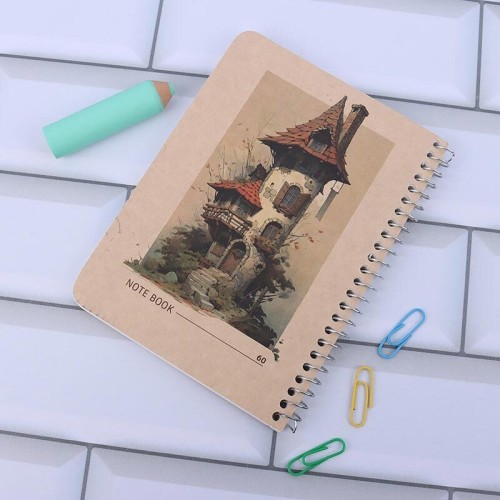 دفترچه یادداشت 60 برگ سنجاقک طرح کرافت بغل بازشو