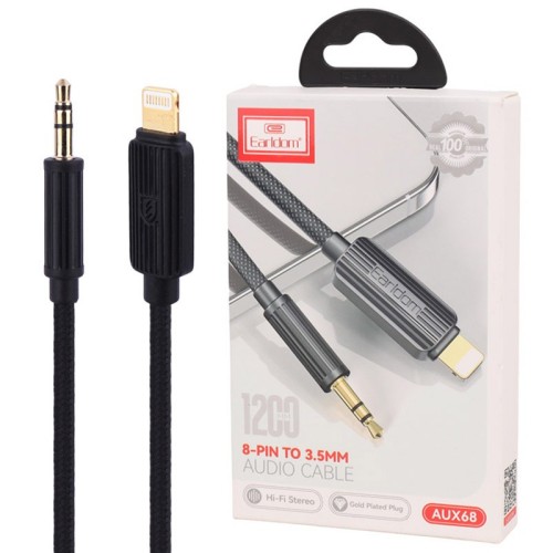 کابل تبدیل Lightning به AUX ارلدام ET-AUX68 طول 1.2 متر