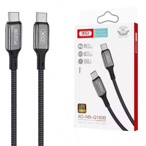 کابل دو سر تایپ سی فست شارژ 60 وات ایکس او XO-NB-Q180B طول 1 متر