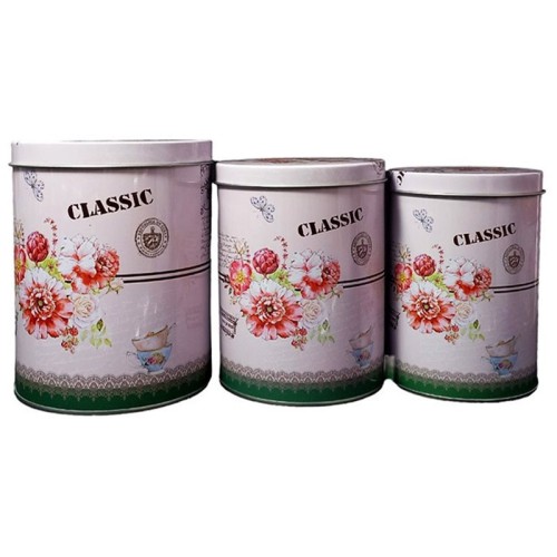 جعبه هدیه فلزی طرح استوانه بسته 3 عددی