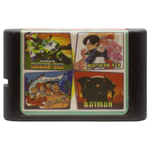 کارتریج چهار لبه بازی موتور سوپر هنگ‌ آن و نورترن کن و عصر حجر و بتمن سگا کد Y410